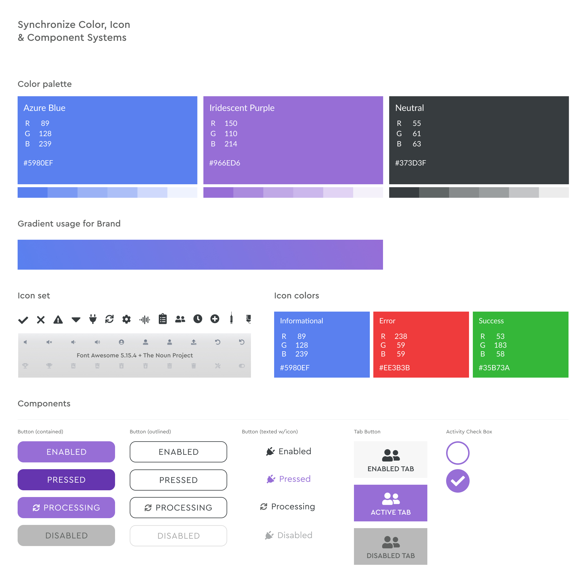 Project image for Synchronize, Color, Icon and Component Systems.