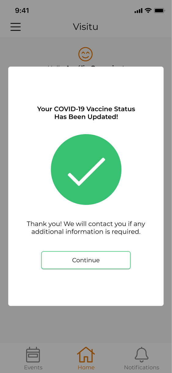 Project image for Visitu, Mobile Vaccine Status, Vaccine Status Update Comfirmation