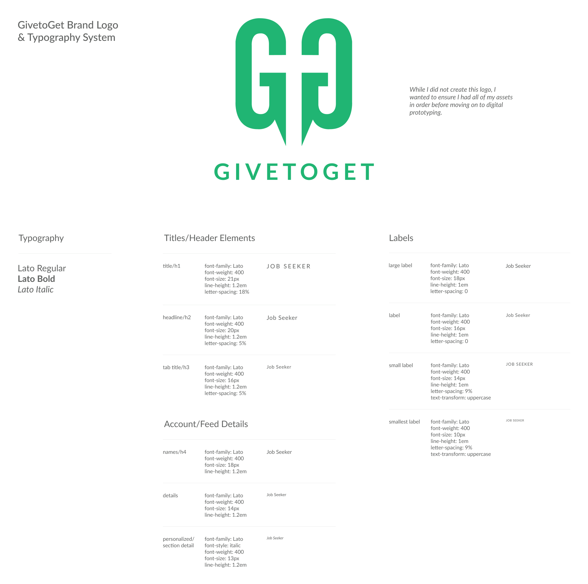 Project image for GivetoGet, Logo and Typography Systems.